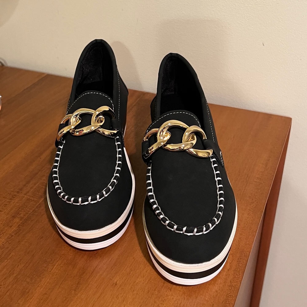 Black Wedge Loafer